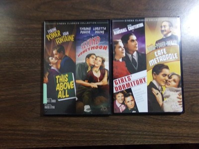 TYRONE POWER DVD LOT OF 4 FILMS--SECOND HONEYMOON/ CAFE METROPOLE...