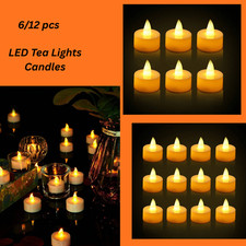 Flameless LED Tea Lights Candles Flickering Battery Operated Wedding