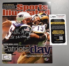 Willie McGinest Signed 8x10 Photo 3x SB Champ! Auto Sports Illustrated Image JSA