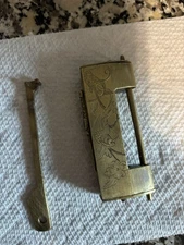 Antique Chinese Brass Lock Key Trunk Padlock China Old