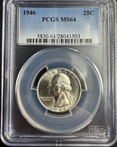 1946 Washington Quarter PCGS MS64 – Blazing Luster – Gem BU