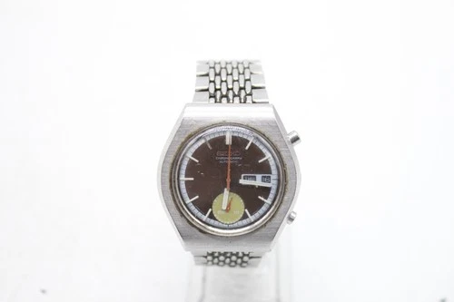 F Vintage Gents Seiko Chronograph 6139-8020 Automatic Wristwatch Working