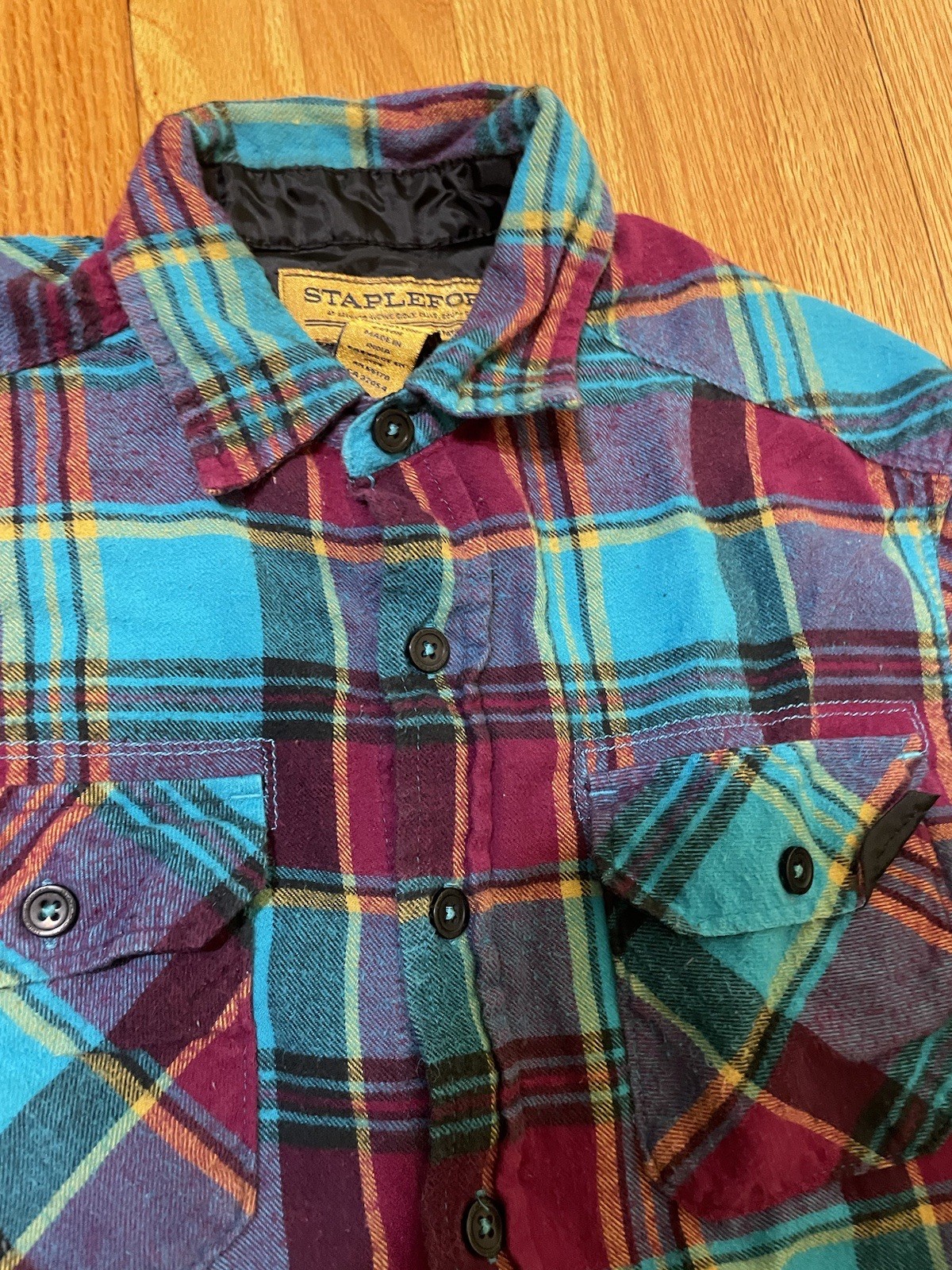 Stapleford Multi-colored Flannel Button Down Size… - image 5