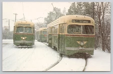 Philadelphia PA, PTC Train Railroad Postcard PCC Cars on Malvern Loop 1965