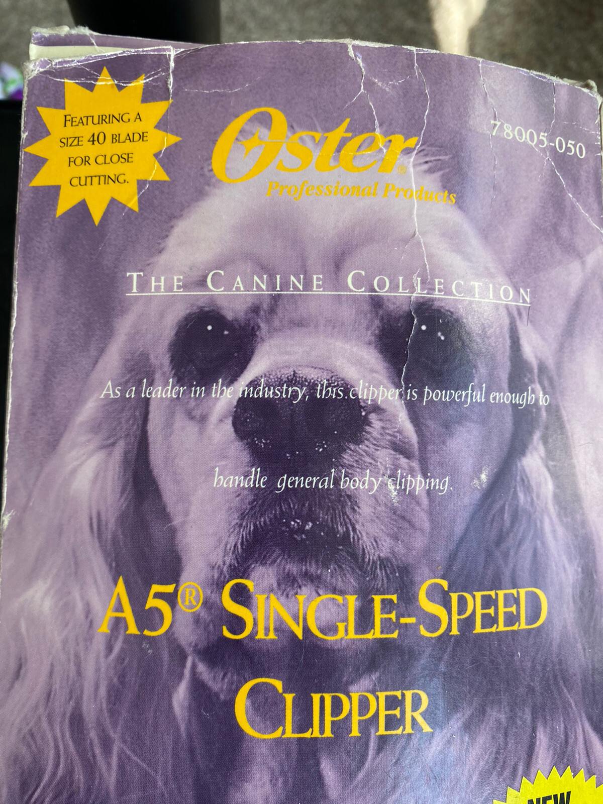 OSTER Golden Dog Horse Clippers w/ A5 Size-40 Pet Blade Turbo A5 W/ Box CLEANED