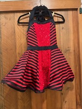 Weissman Showtime Dance Costume 64830 Child large red and black Tap Jazz Dress