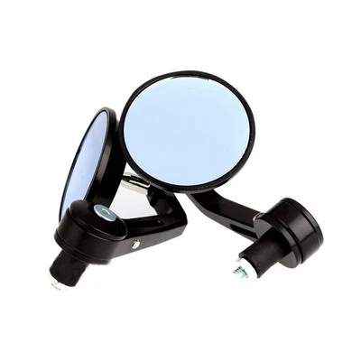 Rétroviseur noir embout de guidon café racer custom roadster 18mm - Photo 1/3