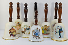 Lot of 8 Vintage Porcelain Norman Rockwell Bells