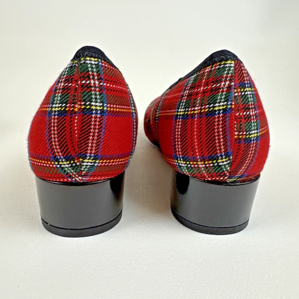 Isaac Mizrahi Live! Zapatos para mujer Kerry rojos de tela a cuadros talla 9W nuevos en caja Foto 4 de 4