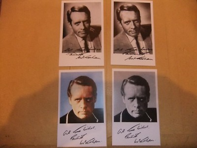 DANGER MAN THE PRISONER PATRICK MCGOOHAN SET OF 4 ITC PUBLICITY CARDS SIGNED