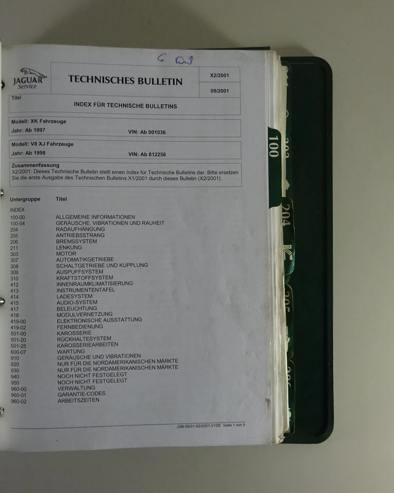 Boletín De Servicio Técnico Jaguar XK8 (X100) / XJ V8 (X308) Año 1997-2003 - Imagen 2 de 4