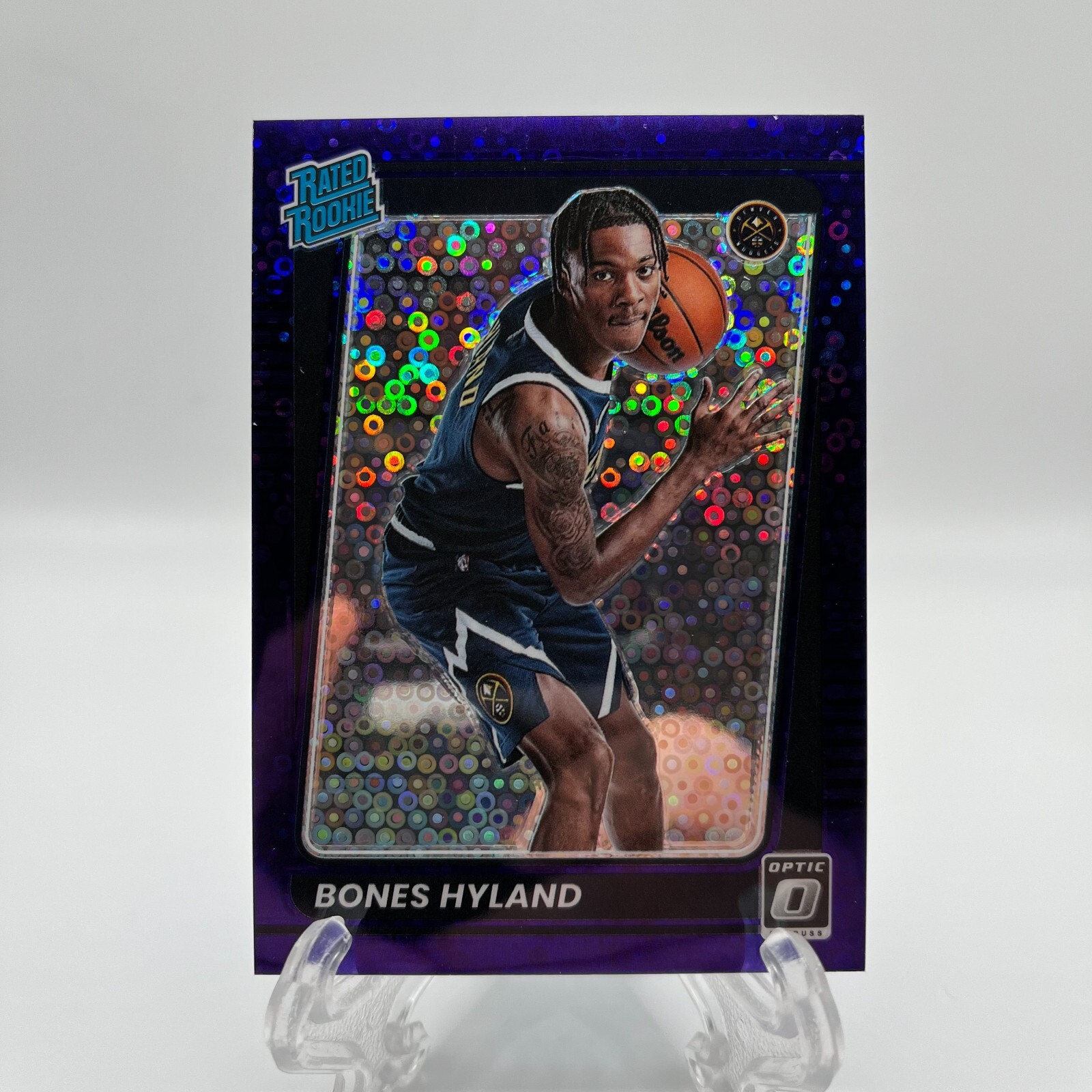 2021-22 Panini Optic Fast Break BONES HYLAND #194 Rated Rookie Purple Disco /95