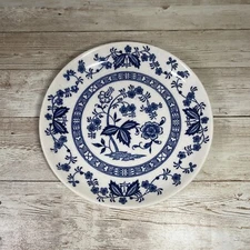 Blue Angel Vintage Ceramic Floral Decorative Plate by Present, Blue & White