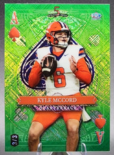 Kyle McCord 3/3 2024 Wild Card 5 Card Draw Rookie RC Green Etch Ace Eagles SSP. rookie card picture