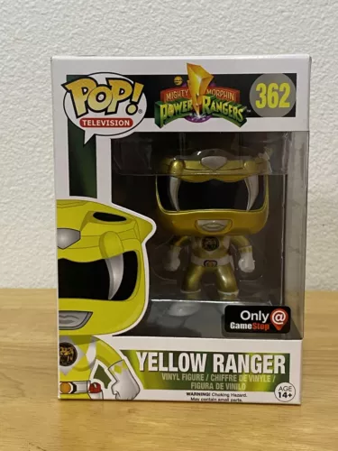Gamestop Exclusive Funko Pop Television #362 Power Rangers METALLIC YELLOW Rare