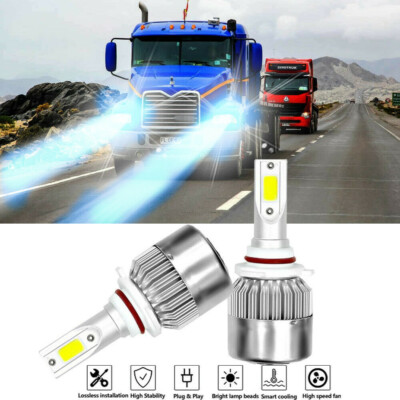 LED Headlight Conversion Kit Ice Blue Bulbs for 1998-2015 Mack Vision Truck