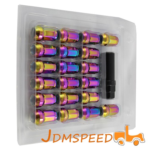 M12x1.5 Neo Chrome Steel Locking Heptagon Security Lug Nuts Lugs For