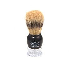 OMEGA SHAVE BRUSH Black/Clear Acrylic Handle Boar Bristle Shaving Brush  10275