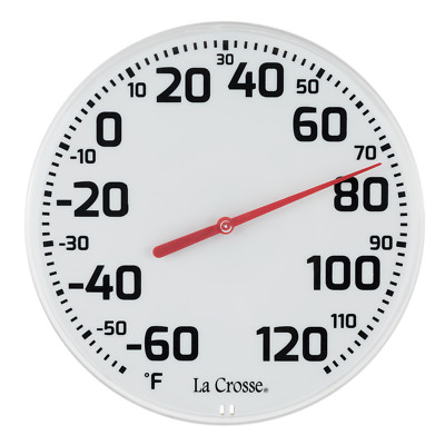 104-1522 La Crosse 8'' Indoor/Outdoor Plastic Dial Thermometer