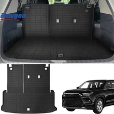 Fit 24-26 Toyota Grand Highlander Cargo Liner Rear Trunk Backrest Mat 2 in 1 Mat
