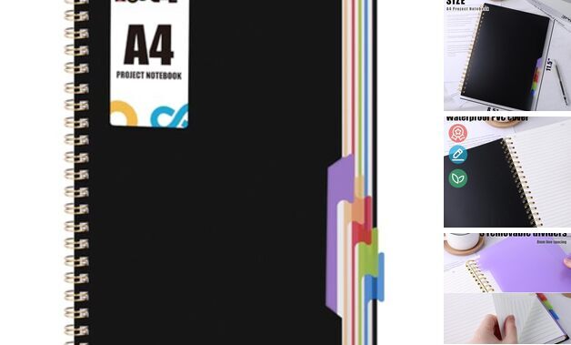 A4 Black Spiral Notebook with Dividers & Tabs for Women-image