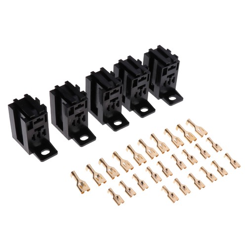 5 Sets Automotive Relay Socket Micro 60AMP 5Pins with 25 Copper Terminals - Picture 10 of 12