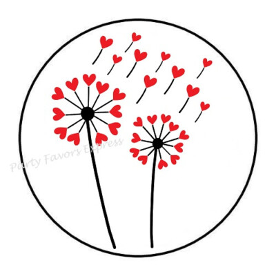 10cm Auto-Aufkleber Sticker Decal Laptop Farbe Dandelion Hearts Flowers R1056