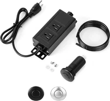 Dual Outlet Garbage Disposal Air Switch UL Listed Sink Top 3.58” Extra Black