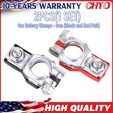 2Pcs Car Battery Terminal Clamp Connectors Positive Negative Release Disconnect