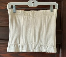 Vintage FLEXEES Girdle Waist Trainer Slimmer Ivory Size L Subtle Floral Print