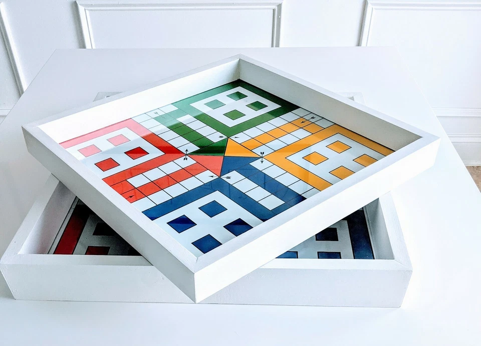 Large Ludo Board Game19x19 inches with REAL GLASS TOP. $190 Free Shipping (USA) - Image 3 of 4