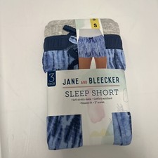 Women's Sleep Short, Jane and Bleecker, 3-pack Blue/Gray Size Small, Relaxed Fit