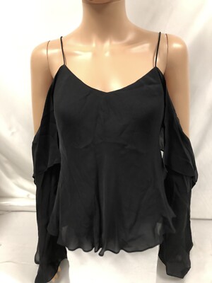 Top Frau Rosetta Getty 100% Seide Größe L Farbe Schwarz Neu