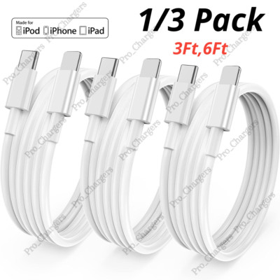 PD 20W USB-C Fast Charger Charging Cable For iPhone 14 13 12 11 Pro X XR 8 iPad