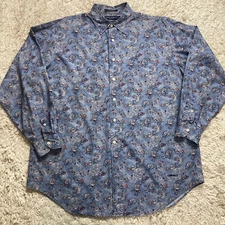 Cremieux Shirt Mens Large Paisley Italian Fabric  All Over Print Button Up AOP