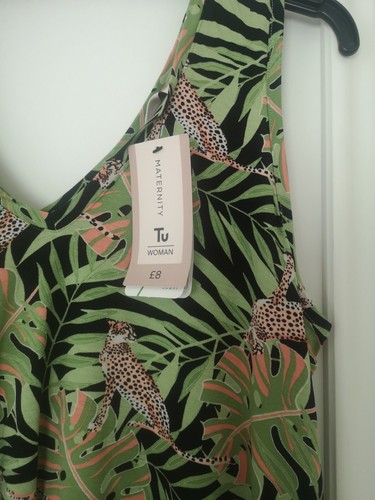 TU Stretch Jersey Top Size 14 Maternity/Comfy Animal Print Vest Top BNWT - Picture 2 of 5