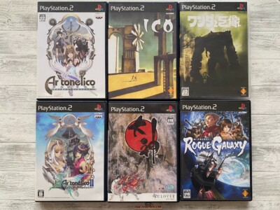 SONY PS2 Ar Tonelico 1 2 & ICO & Colossus with Wanda & Okami & Rogue Galaxy set