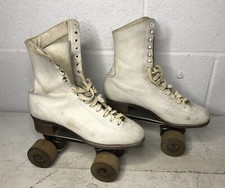 Vintage Cleveland Skate Company Gloria Nord Roller Skates Wood Wheels 050 SZ 5