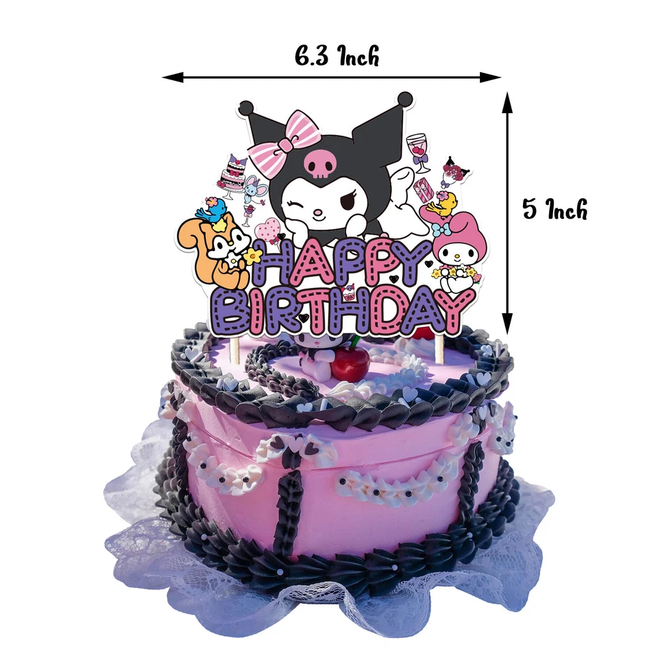 Kuromi Birthday Party Supplies Banner Balloons Cake Topper Home Decoration Sets - Изображение 4 из 4