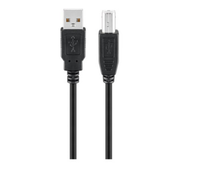 USB 2.0 Hi-Speed Kabel, Schwarz 1,8 Mtr A auf B Anschlusskabel