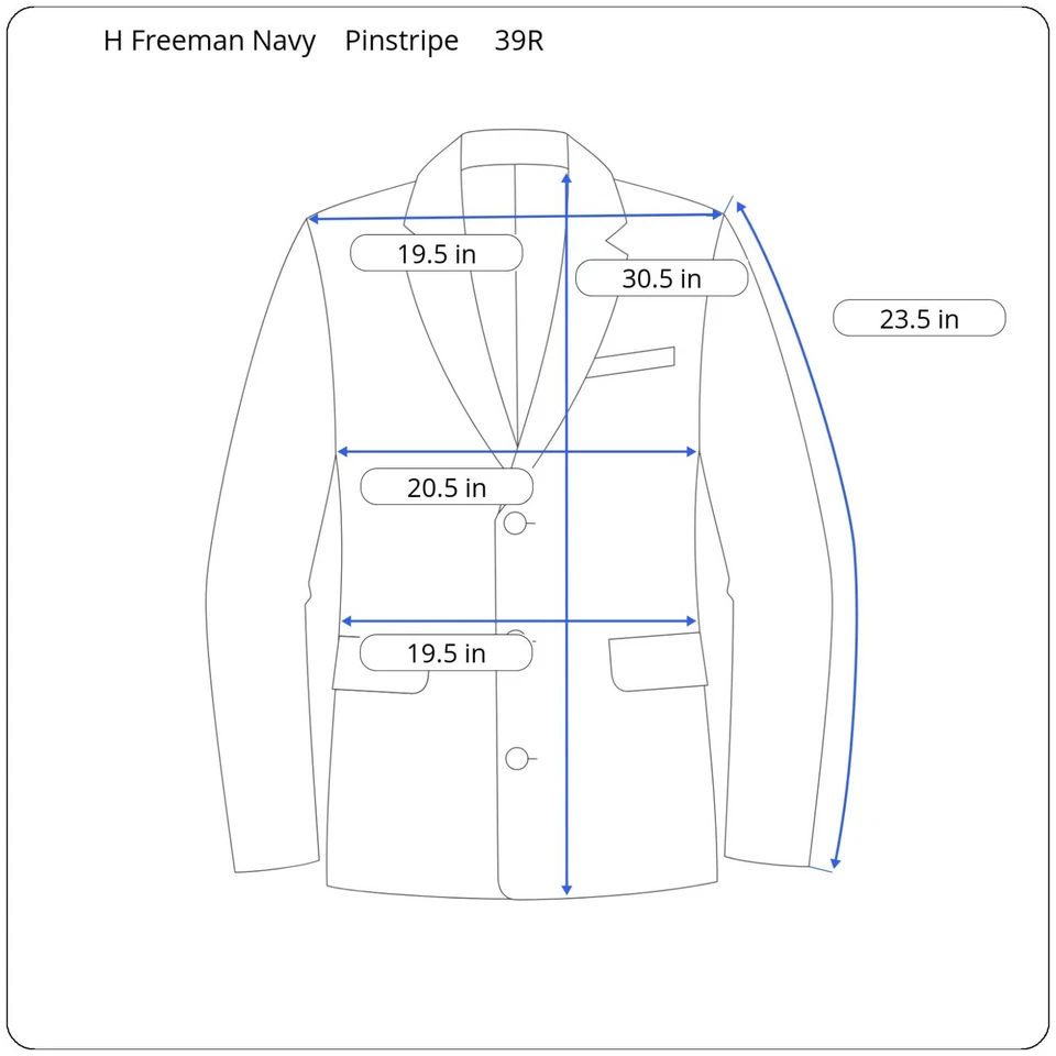 Abrigo Blazer Chaqueta Deportivo Hickey Freeman Para Hombres Azul Marino A Rayas Lana 39R Foto 2 de 4