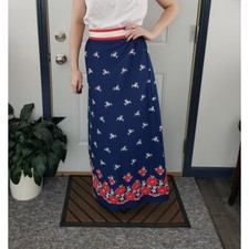 Vintage 70s Hand Made Red White, and Blue Maxi Skirt