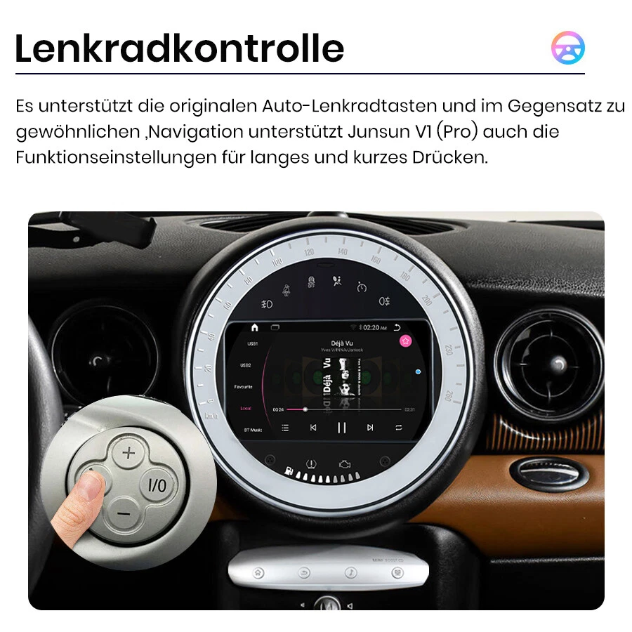 8 kern Android Carplay Autoradio Für BMW MINI R52 R56 2007-2010 GPS 4G NAVI DAB+ - Bild 4 von 4