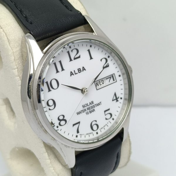 Seiko Alba V158-0AX0 Solar Energy White Dial Vintage Watch | eBay
