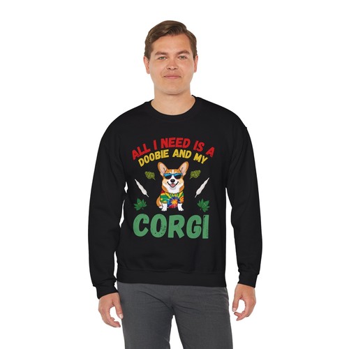 Corgi Lovers Crewneck Sweatshirt, Corgi Gift, Marijuana Sweatshirt, Gift for - Picture 6 of 16