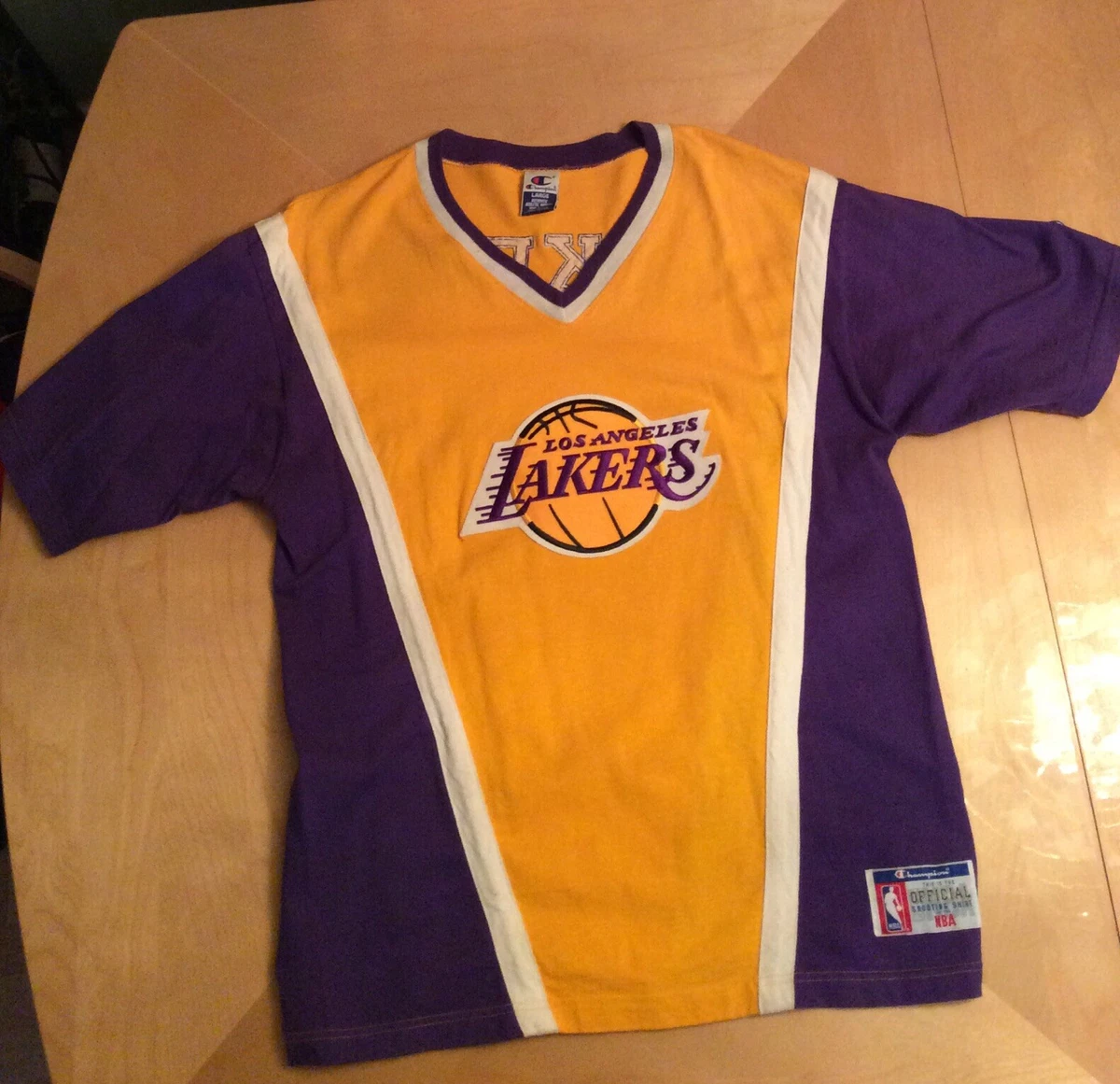 Official Champion Los Angeles Lakers Shooting Shirt NBA Size Large Team  Issue