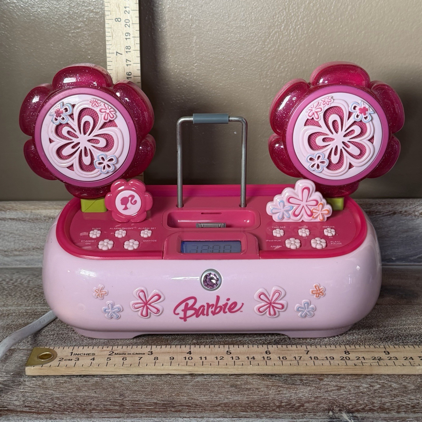 RARE 2007 Emerson Barbie Petal Sound System for iPod WORKS!!