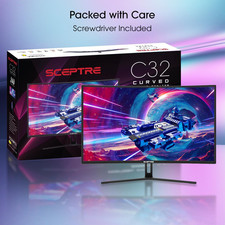 32-Inch Curved Gaming Monitor Overdrive up to 240Hz Displayport 165Hz 144Hz H...