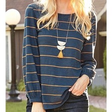 NWT Matilda Jane Moments With You Maize Top Navy/Yellow Sz XL