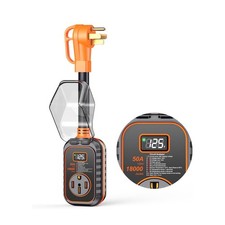 RV Surge Protector 50 Amp 18000J Smart LED Digital Voltage Monitor Waterproof